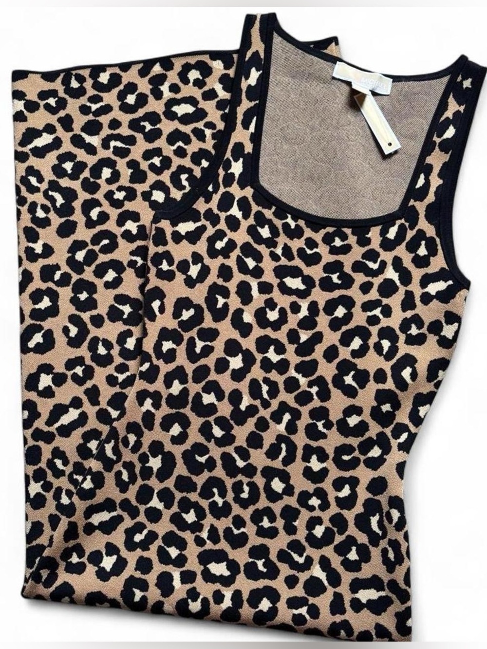 Michael Kors Leopard Print Midi Dress Top